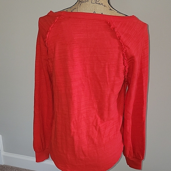 Women's Red Long Sleeve Top - Picture 3 of 5